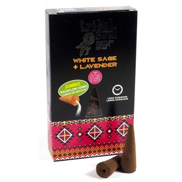 Baltasis Šalavijas ir Levanda (Backflow Kegels Jumbo White Sage + Lavender - Tribal Soul)